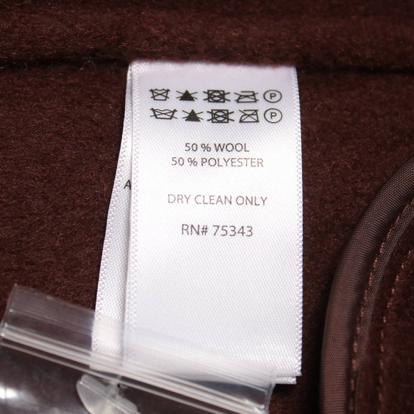 Joie Chocolate Brown Wool Blend Coat Mid Length Wool Jacket Peacoat Size S - Picture 10 of 12